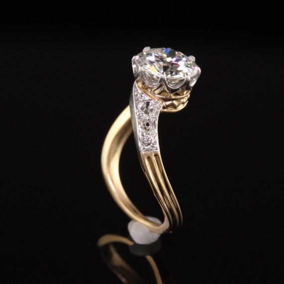 Antique Edwardian French 18K Yellow Gold Platinum… - image 7