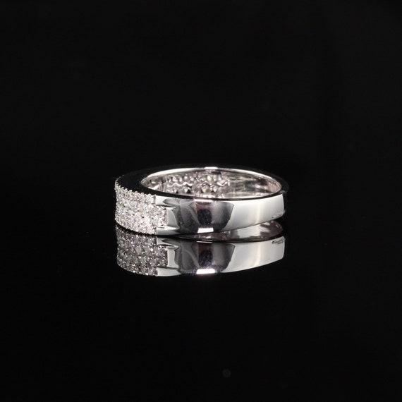 Estate 14K White Gold Diamond Band - image 4