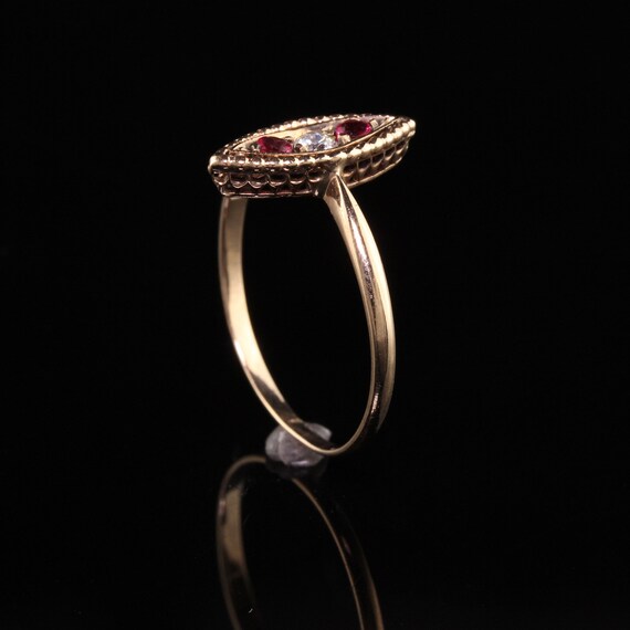 Antique Victorian 10K Rose Gold Diamond and Ruby … - image 5