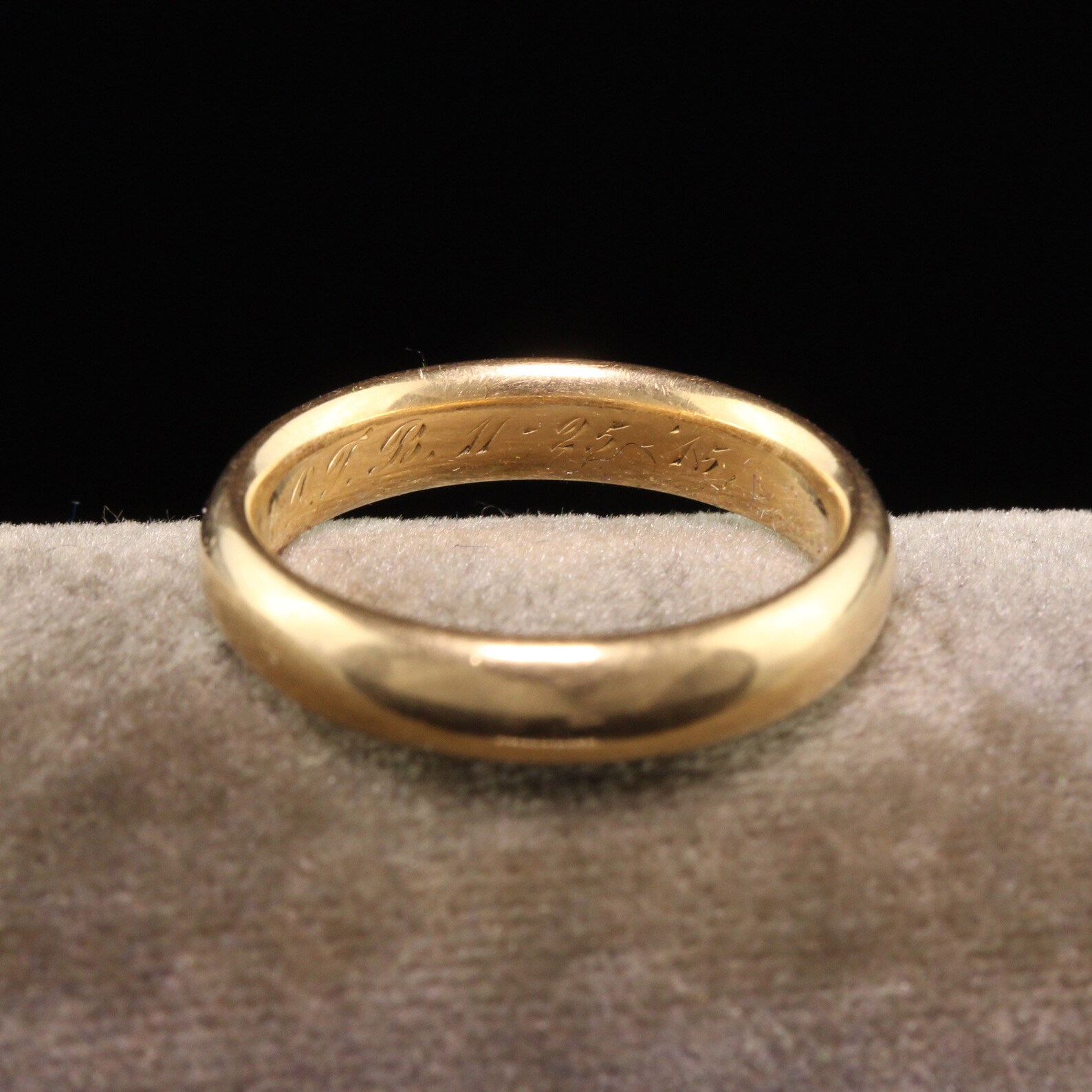 Antique Art Deco 18K Yellow Gold Classic Engraved Band Size - Etsy