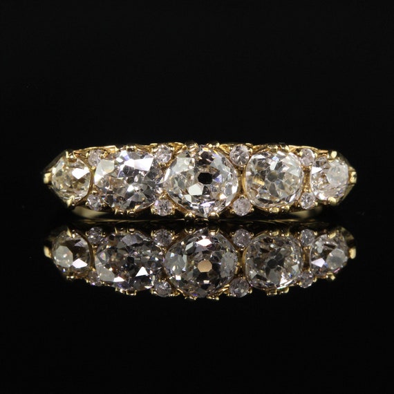 Victorian Style 18k Yellow Gold Old Mine Diamond … - image 3