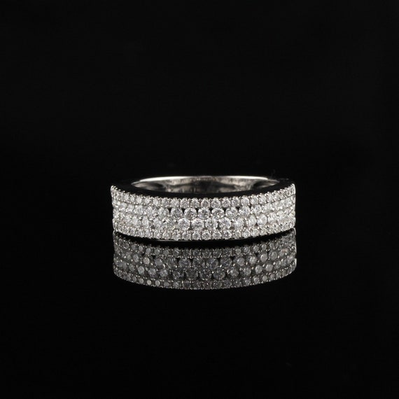 Estate 14K White Gold Diamond Band - image 3