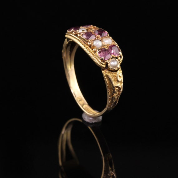 Antique Victorian 14K Yellow Gold English Garnet … - image 6