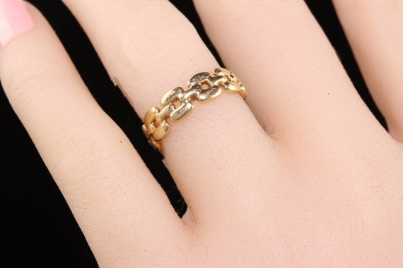 Vintage Estate 14K Yellow Gold Link Wedding Band … - image 5