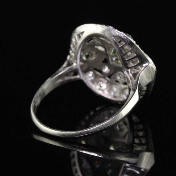 Antique Art Deco Platinum Old European Diamond Fi… - image 5