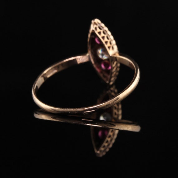 Antique Victorian 10K Rose Gold Diamond and Ruby … - image 4