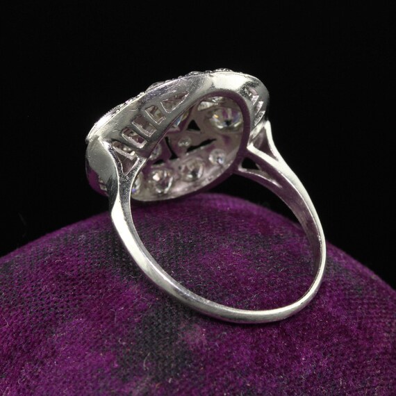 Antique Art Deco Platinum Old European Diamond Fi… - image 3