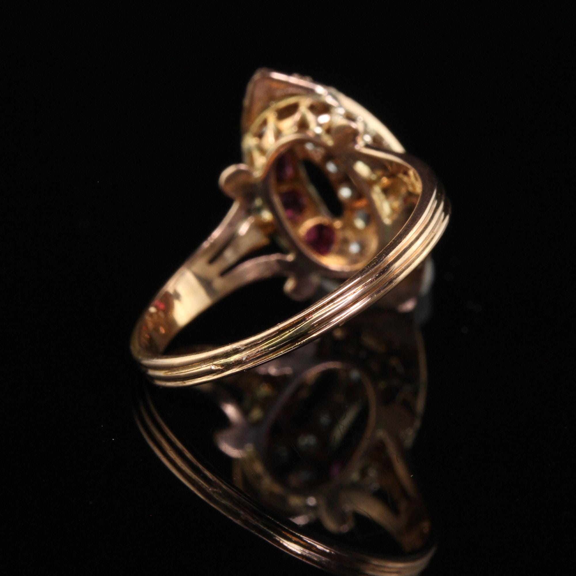 アンティーク ビクトリア朝 18K ローズ ゴールド オールドカット