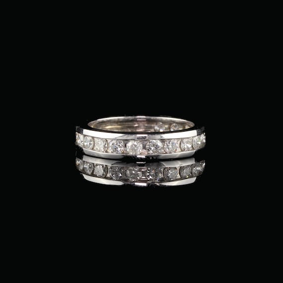 Estate 14K White Gold Diamond Band - Size 6.5 - image 3