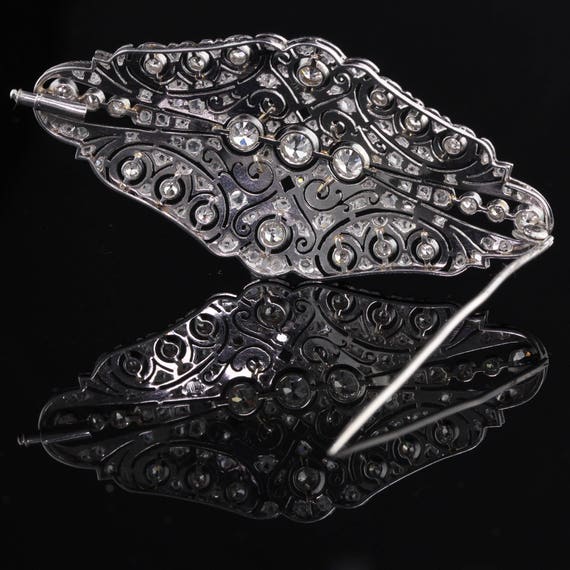 Antique Art Deco Platinum & Diamond Brooch - image 5