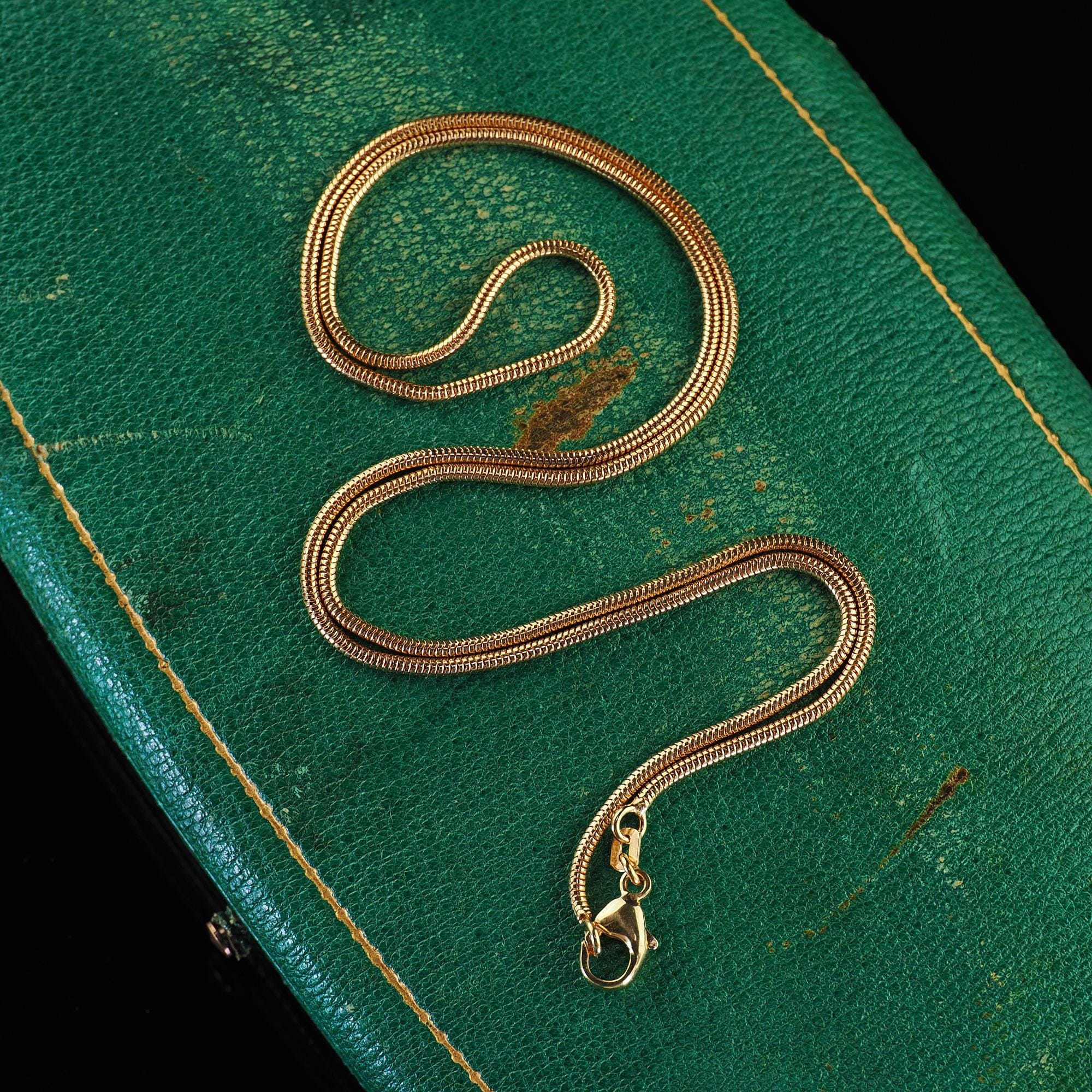 Vintage Estate 14k Yellow Gold Italian Snake Chain Necklace - 19.5 Inches