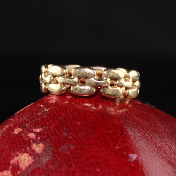 Vintage Estate 14K Yellow Gold Link Wedding Band … - image 1