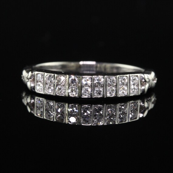 Antique Art Deco Platinum Single Cut Diamond Doub… - image 3