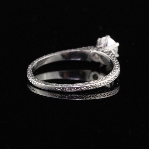 Antique Art Deco Platinum Diamond Engagement Ring - image 5