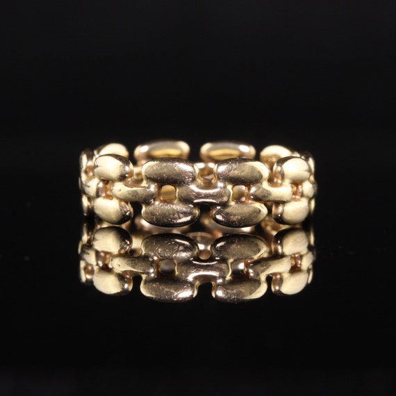 Vintage Estate 14K Yellow Gold Link Wedding Band … - image 3