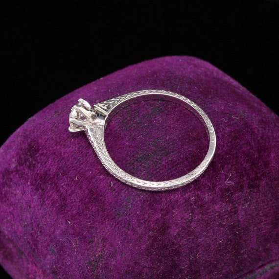 Antique Art Deco Platinum Diamond Engagement Ring - image 2