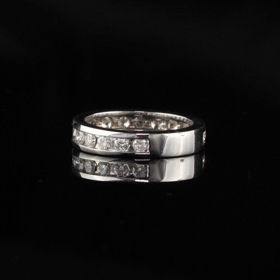 Estate 14K White Gold Diamond Band - Size 6.5 - image 4