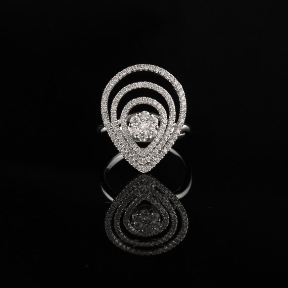 Estate 14K White Gold Diamond Ring - image 3