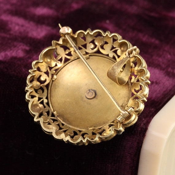 Antique Victorian 18K Yellow Gold Engraved Filigr… - image 4