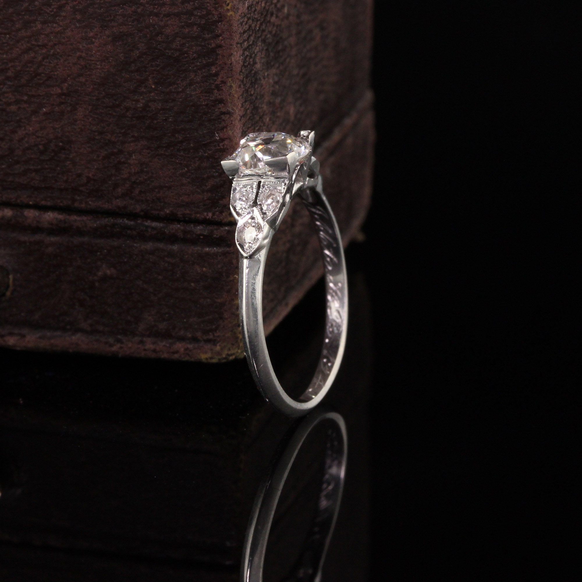 Antique Art Deco Platinum Old European Diamond Engagement Ring - Etsy