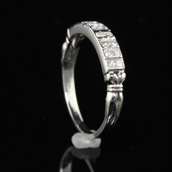 Antique Art Deco Platinum Single Cut Diamond Doub… - image 5