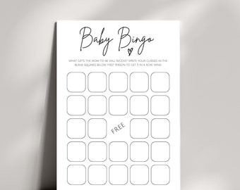 Baby Shower Bingo Game: Printable Cards (PDF)