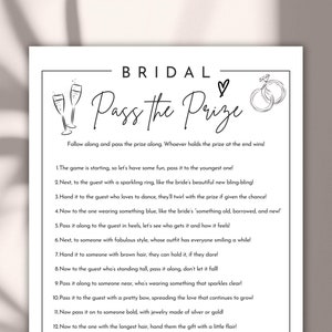 Bridal Shower Pass the Prize Game: Rhyming Poem (Digital Download)