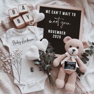 Digital Pregnancy Announcement Template Editable, Social Media Reveal, Baby Announcement, Boho Gender Neutral Template, Instant Download