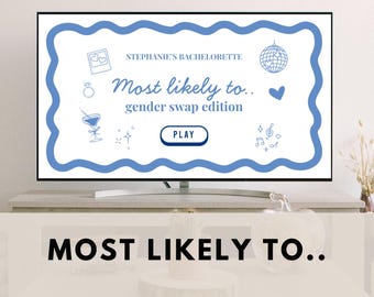 Bachelorette Most Likely To Game, Gender Swap Edition, Bridal Shower Trivia (Digital Download)