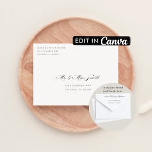 Hochzeitseinladung Canva Adressvorlage, Hochzeitsumschlag Vorlage Canva, Canva Umschlag Vorlage, A7 Umschlag Vorlage 5x7