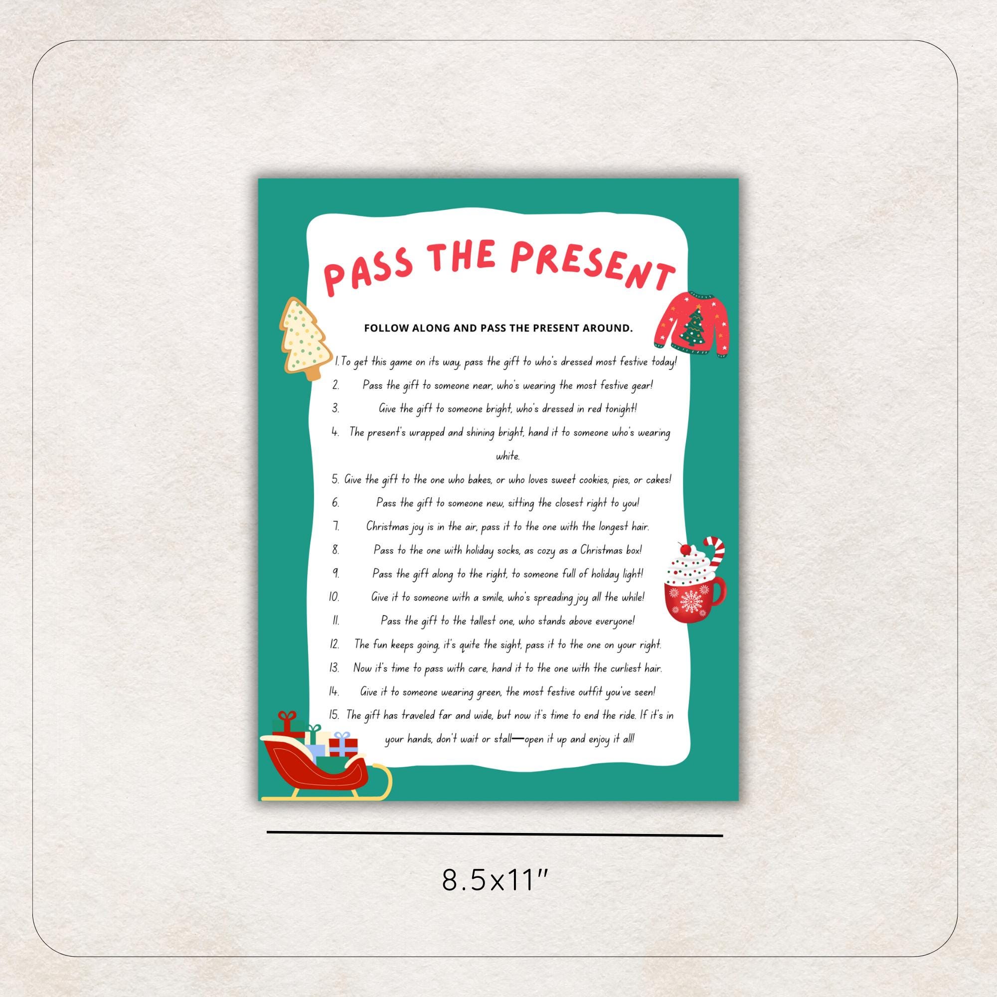 Pass the present christmas game