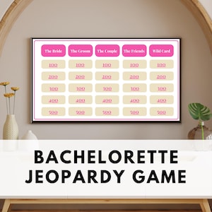 Bachelorette Jeopardy Party Game, Bachelorette Trivia Game, Hen Do Party Game, Editable Bridal Shower Games Canva