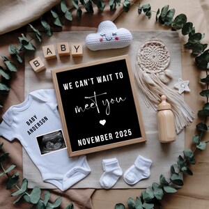 Boho Pregnancy Announcement Template: Minimalist Digital Baby Reveal (Digital Download)