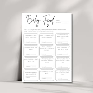 Family Fued Baby Shower Game Pdf, Baby Family Fued, Baby Shower Feud Instant Download Printable