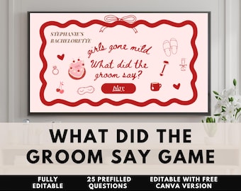 Girls Gone Mild Bachelorette Trivia Drinking Game (Editable Digital Download)