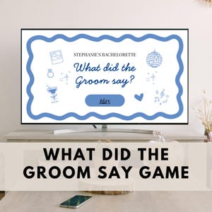 What did the groom say, Bachelorette Trivia Drinking Game, Hen Do Party Game, Editable Bridal Shower Games Canva Power Point