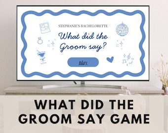 ¿Qué dijo el novio?, Juego de beber de trivia para despedidas de soltera, Juego de despedida de soltera, Juegos editables para despedidas de soltera en Canva Power Point
