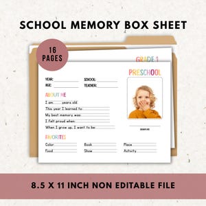 School Memory Box: Printable Keepsake Questionnaire (PDF Download)