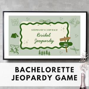 Bachelorette Jeopardy Party Game, Camp Bach Bachelorette Trivia Game, Hen Do Party Game, Editable Bridal Shower Games Canva Powerpoint