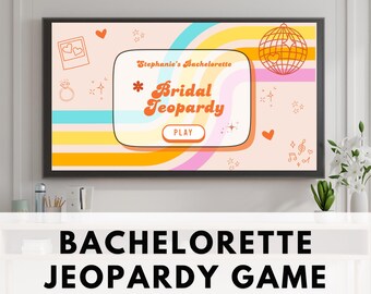 Retro Disco Bachelorette Jeopardy Game, Editable Bridal Shower Trivia (Digital Download)