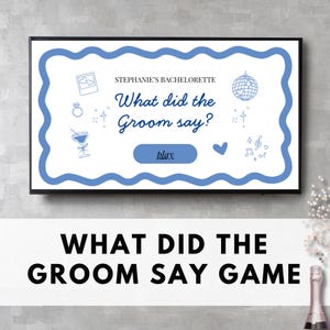 What did the groom say, Bachelorette Trivia Drinking Game, Hen Do Party Game, Editable Bridal Shower Games Canva Power Point