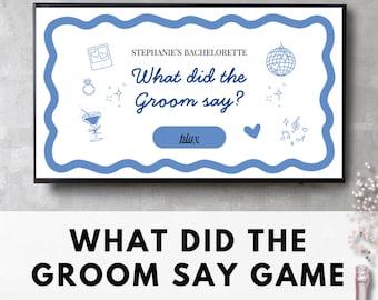 Was hat der Bräutigam gesagt Spiel | Bachelorette Trinkspiel, Hen Do Party Trivia, Brautparty druckbare, bearbeitbare Canva-Vorlage