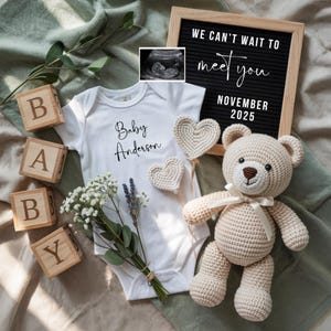 Digital Pregnancy Announcement Template Editable, Social Media Reveal, Baby Announcement, Boho Gender Neutral Template, Instant Download