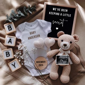Digital Pregnancy Announcement Template Editable, Social Media Reveal, Baby Announcement, Boho Gender Neutral Template, Instant Download