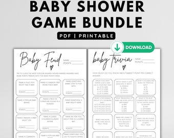 Baby Shower Game Bundle: Feud & Trivia (PDF Pattern)
