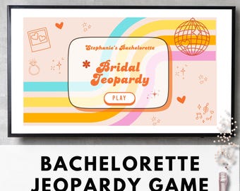 Retro Disco Bachelorette Jeopardy Game, Editable Bridal Shower Trivia (Canva, Digital Download)
