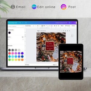 Christmas Digital Pregnancy Announcement December Editable Boho Gender Neutral instant pregnancy announcement social media template