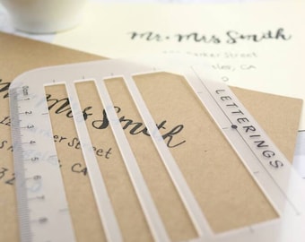 Letter Envelope Address Addressing Stencil Ruler guide Template for Holiday Cards, Thank You Notes, DIY Labels, Wedding Invitations and more