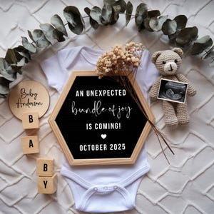 Pregnancy Announcement Digital, Gender Neutral Baby Announcement, Editable Template, Social Media Reveal, Surprise Baby Announcement