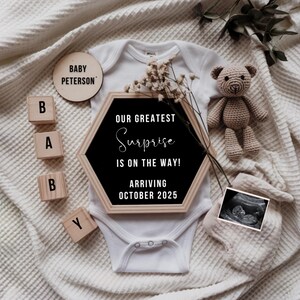 Pregnancy Announcement Digital, Gender Neutral Baby Announcement, Editable Template, Social Media Reveal, Surprise Baby Announcement